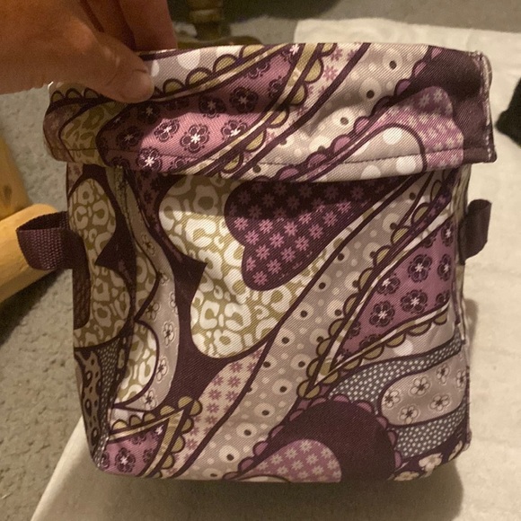 Thirty One 31 Round Utility Bin Organizer Storage Tote Collapsible Paisley 9”​​​ - Picture 1 of 6